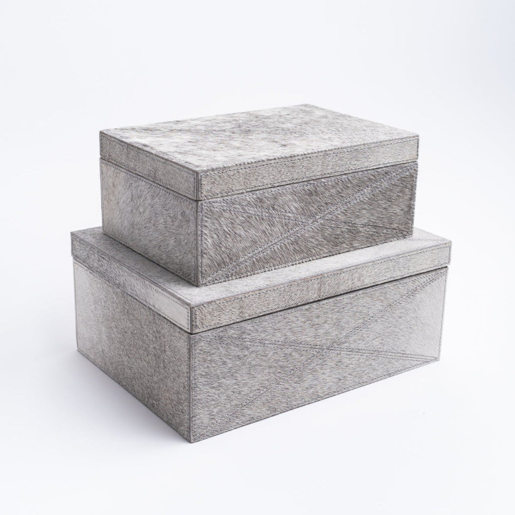 Boîtes en cuir de vache Jackson