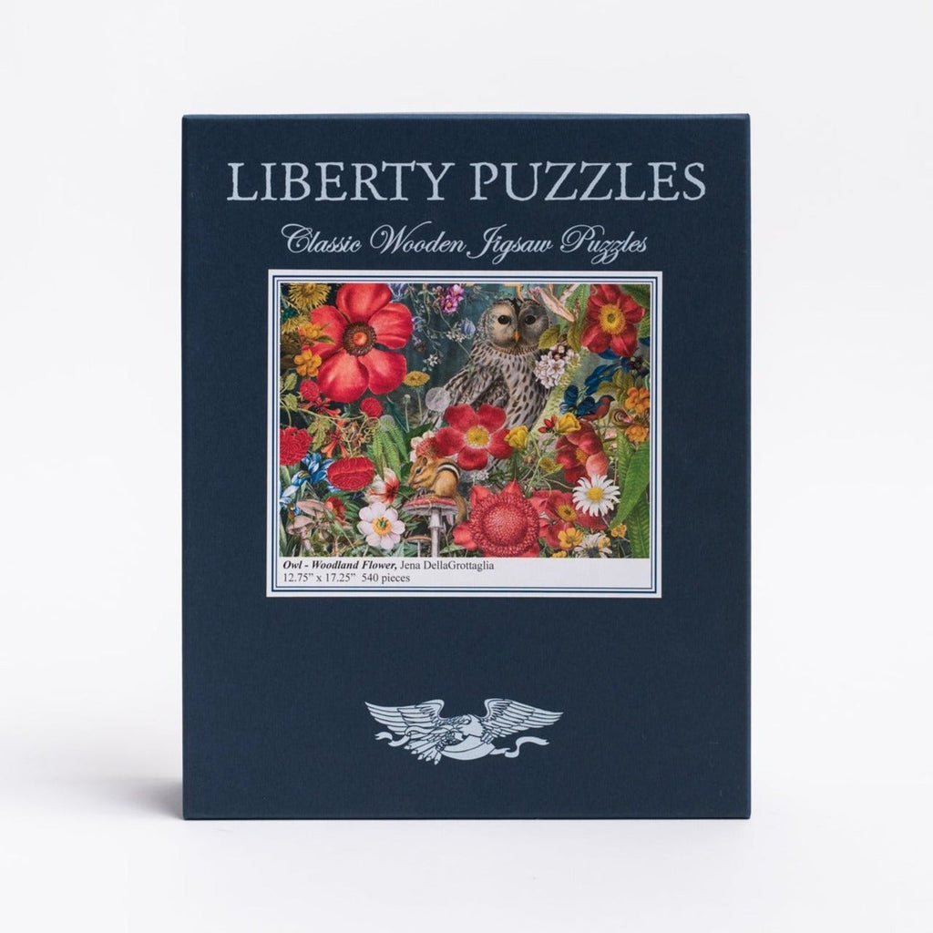 Hibou Liberty Puzzles avec fleurs des bois