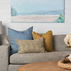 Coussin carré Lina Linen 24 en bleu arctique