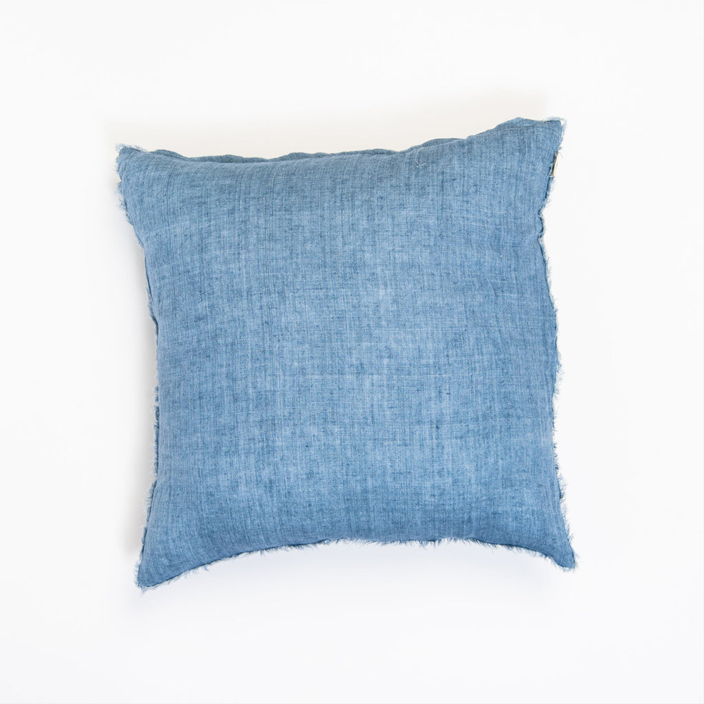 Coussin carré Lina Linen 24 en bleu arctique