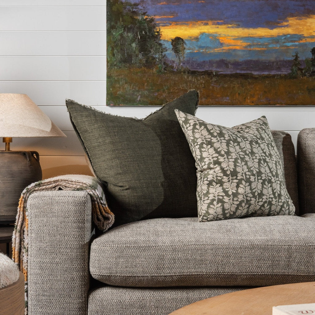 Coussin carré Lina Linen 24 couleur avocat