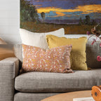 Coussin carré Selena Linen 20 couleur jaune désert