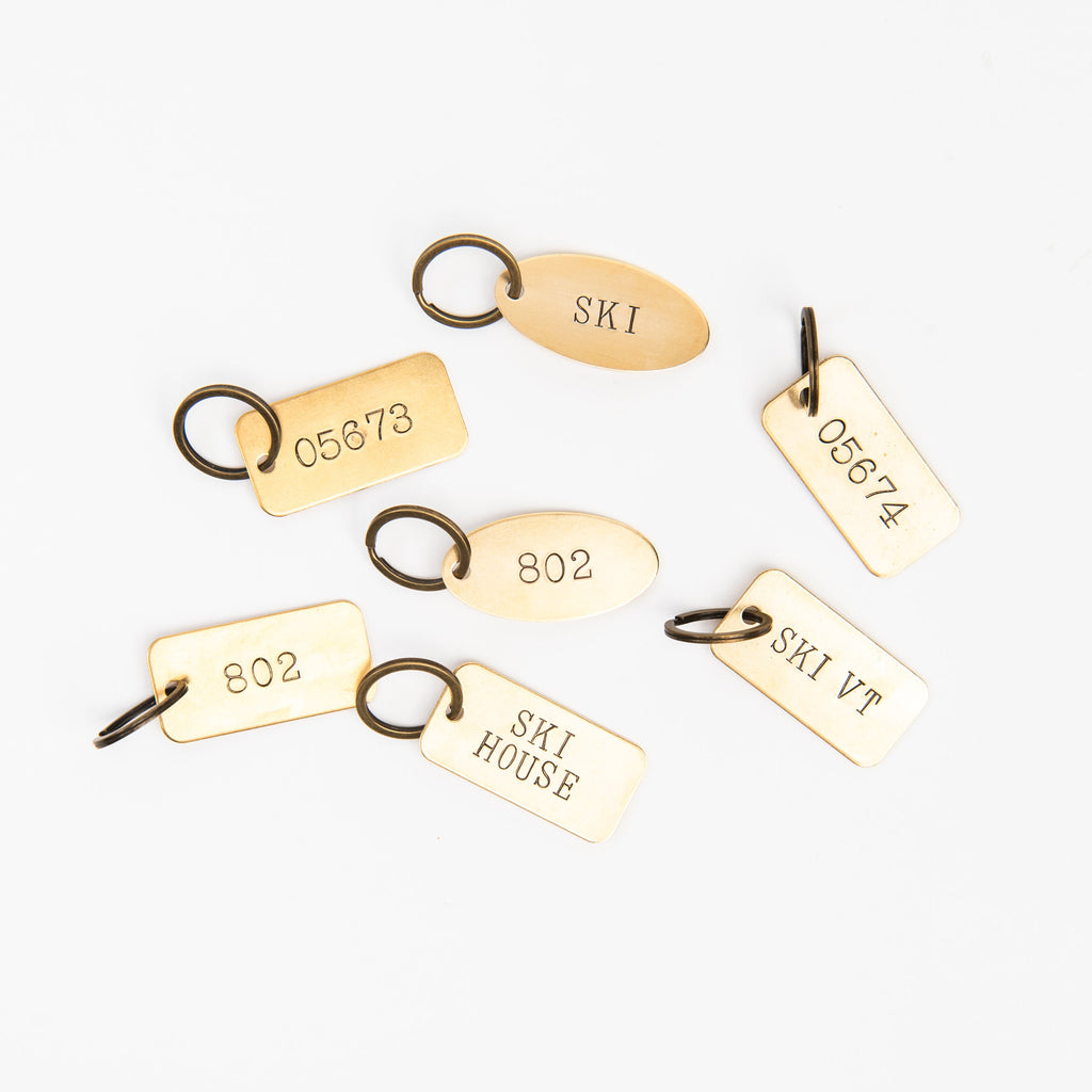 05673 Porte-clés rectangulaire en laiton