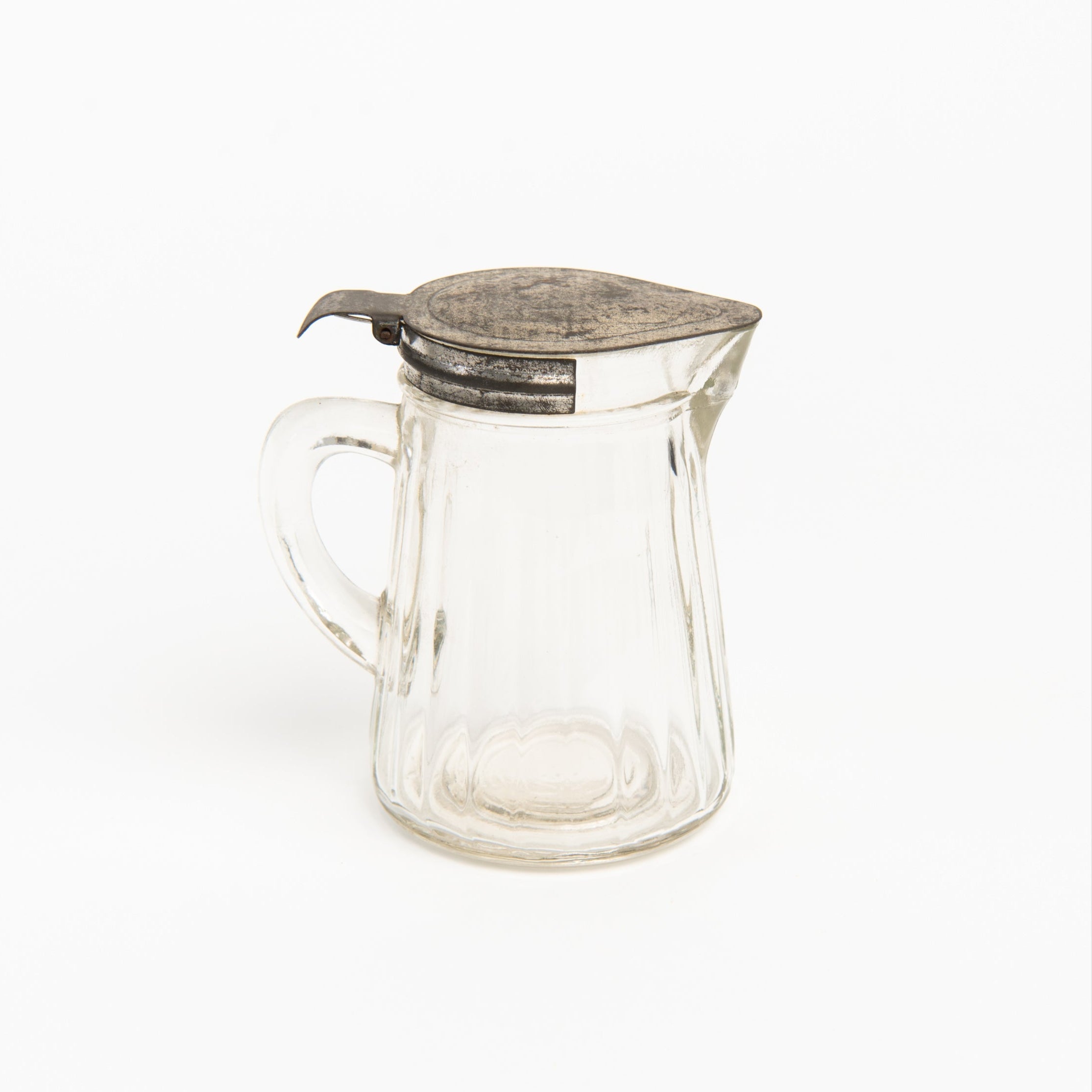 Pichet à sirop vintage en verre côtelé