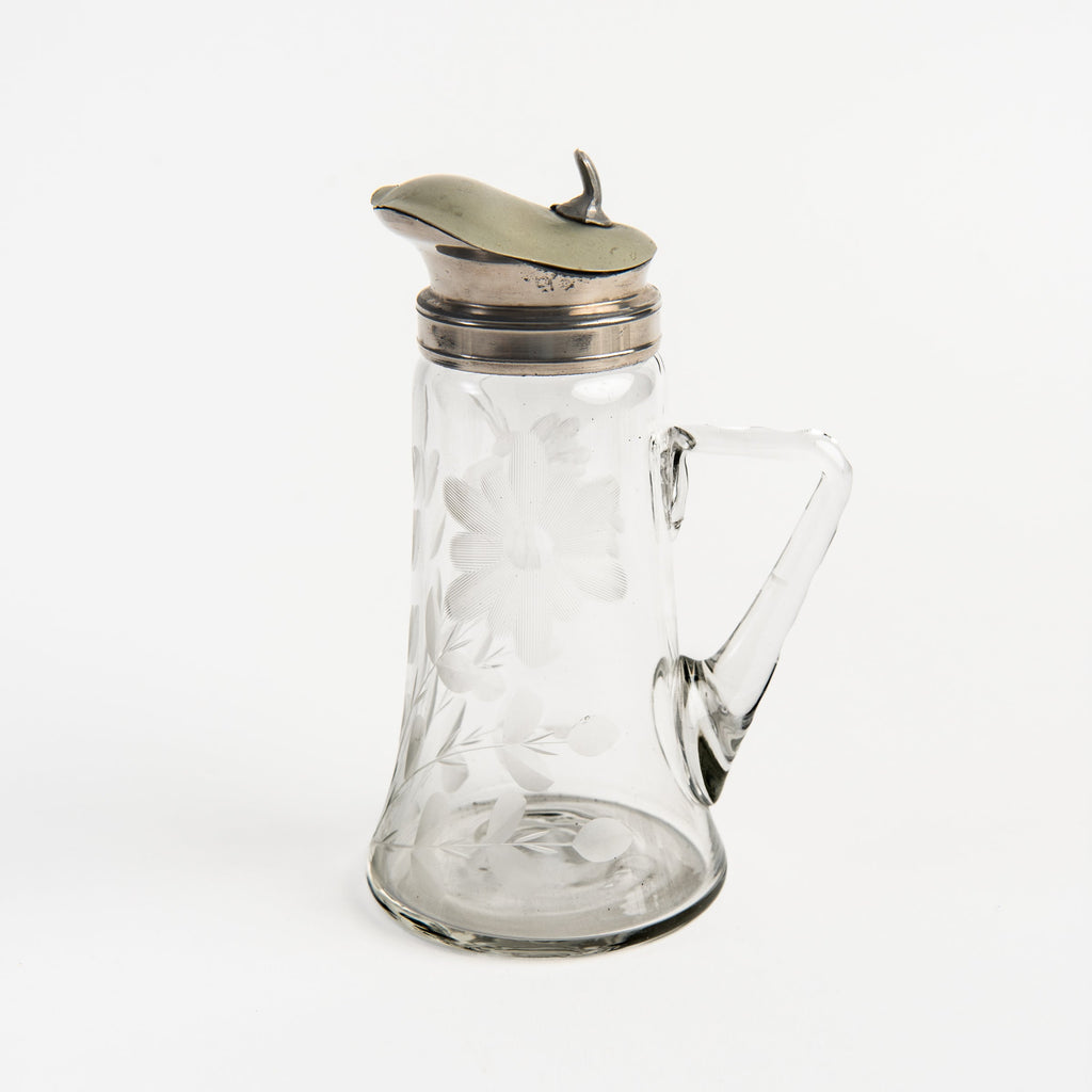 Pichet à sirop vintage gravé