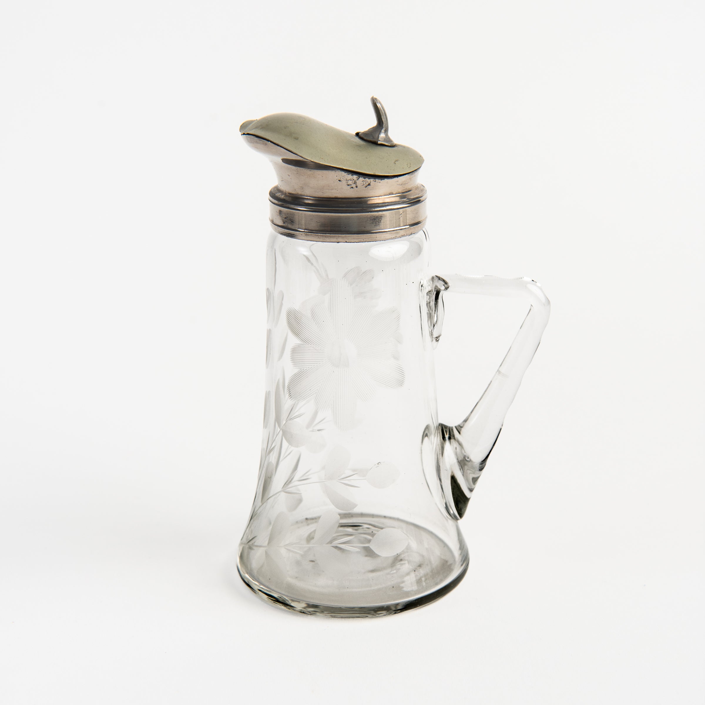 Pichet à sirop vintage gravé