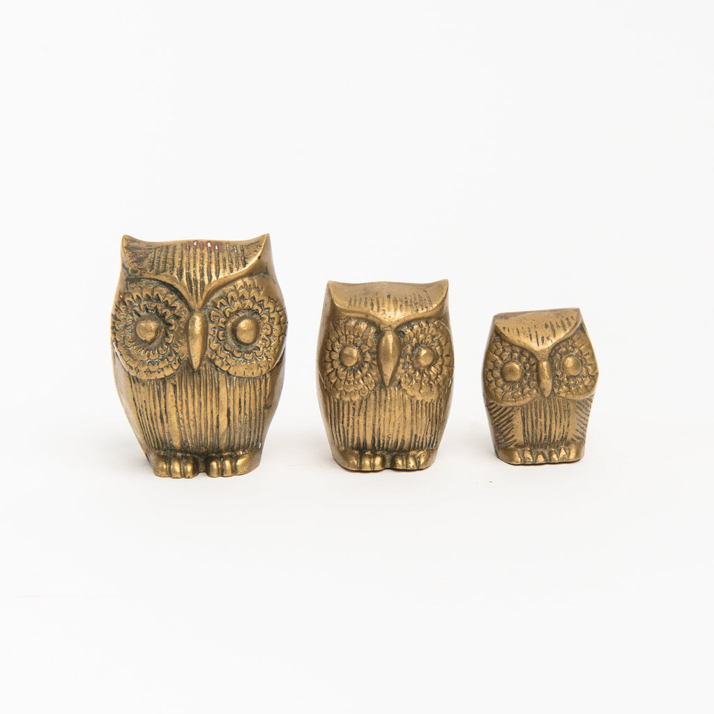 Hibou en laiton vintage