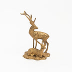 Cerf et biche en laiton vintage
