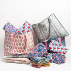 Trousse de toilette à imprimé bleuet