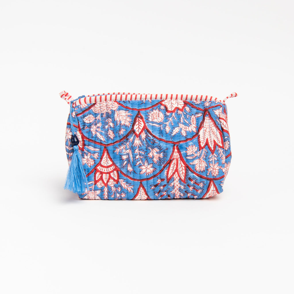 Trousse de toilette à imprimé bleuet