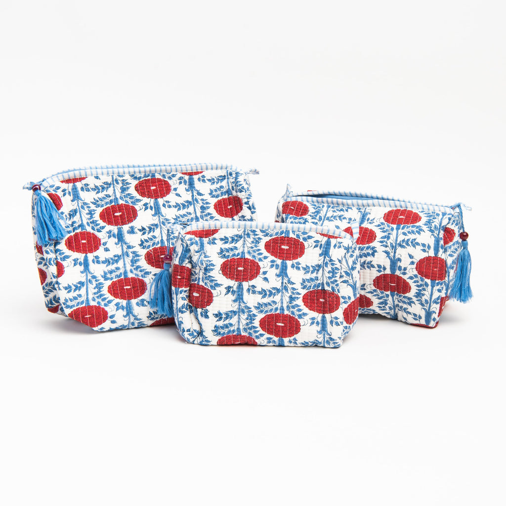 Trousse de toilette à motif coquelicot