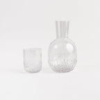 Ensemble carafe et tasse en verre gaufré Emily