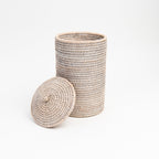 Porte-papier toilette en rotin blanchi