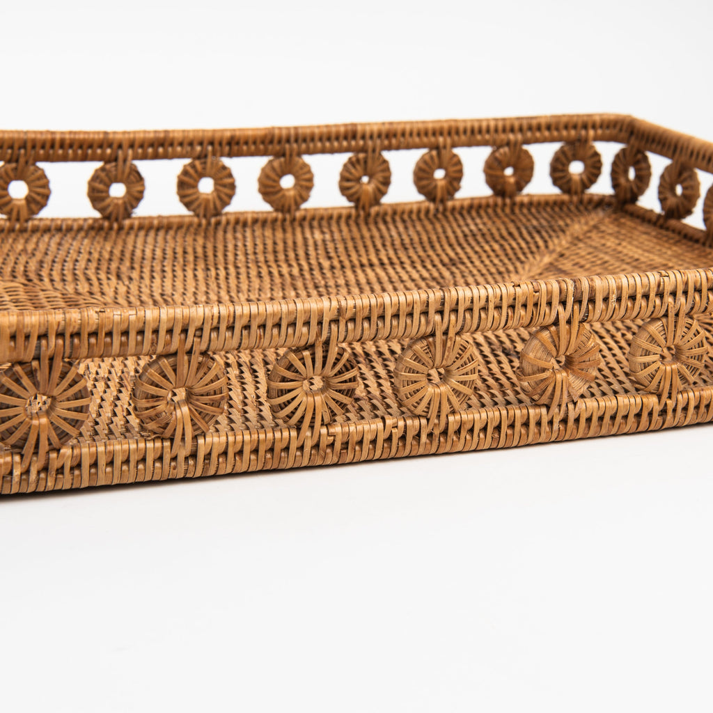 Plateau rectangulaire en rotin Ingrid