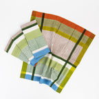 Serviettes de table à rayures modernistes, lot de 4