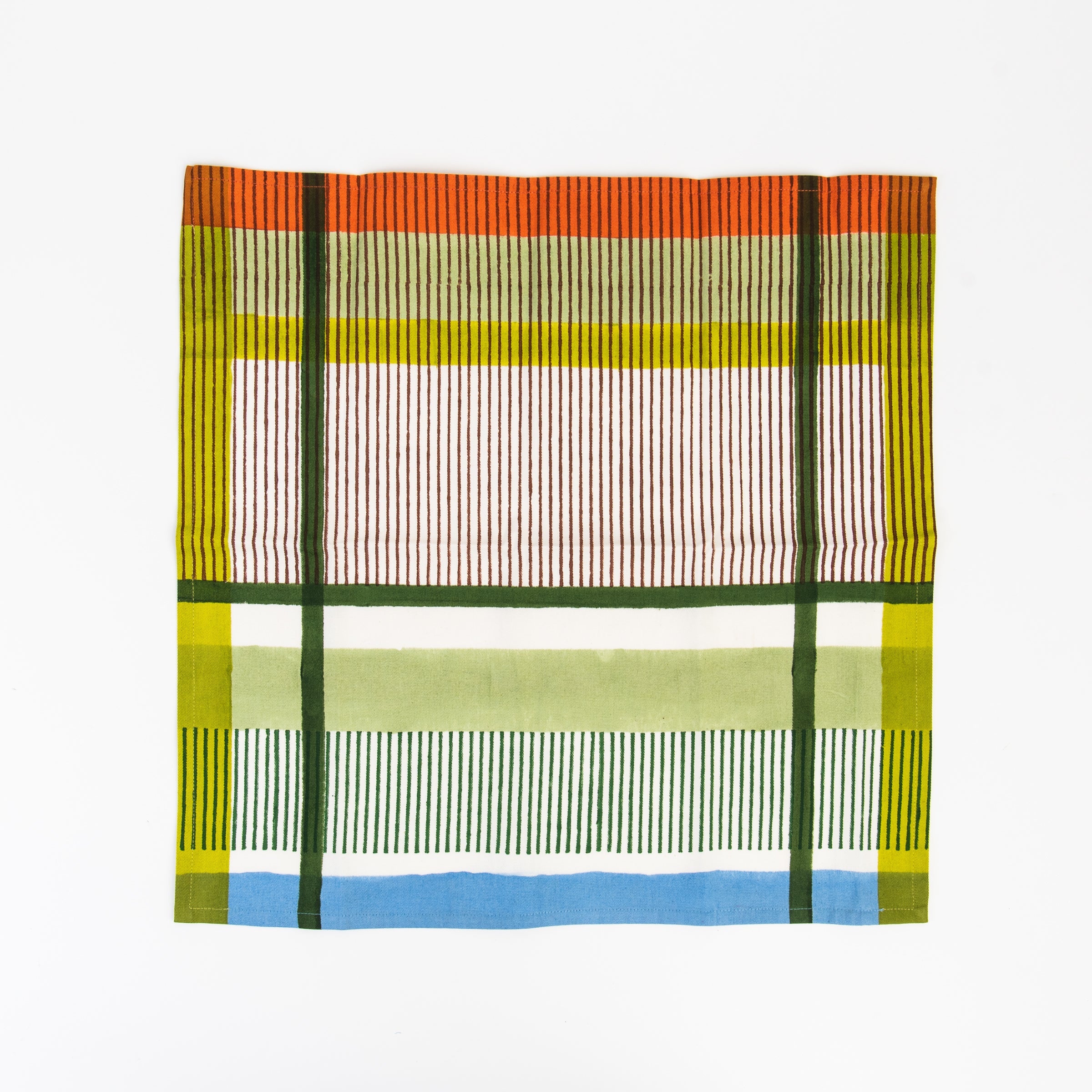 Serviettes de table à rayures modernistes, lot de 4