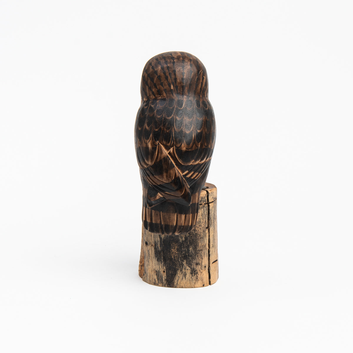 Scie à main en bois sculptée en forme de hibou