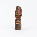 Chouette rayée miniature en bois sculpté à la main