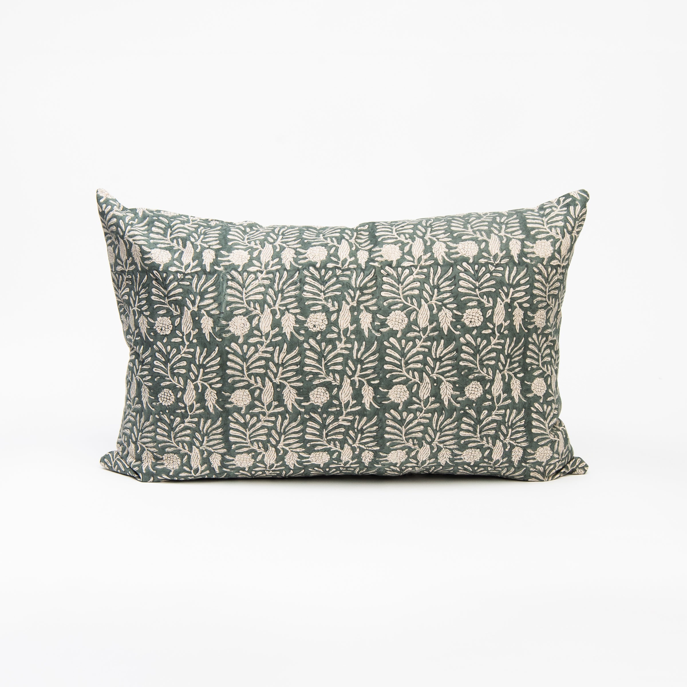 Coussin imprimé Tulsi Block Print, motif Océan Profond, 40 x 60 cm
