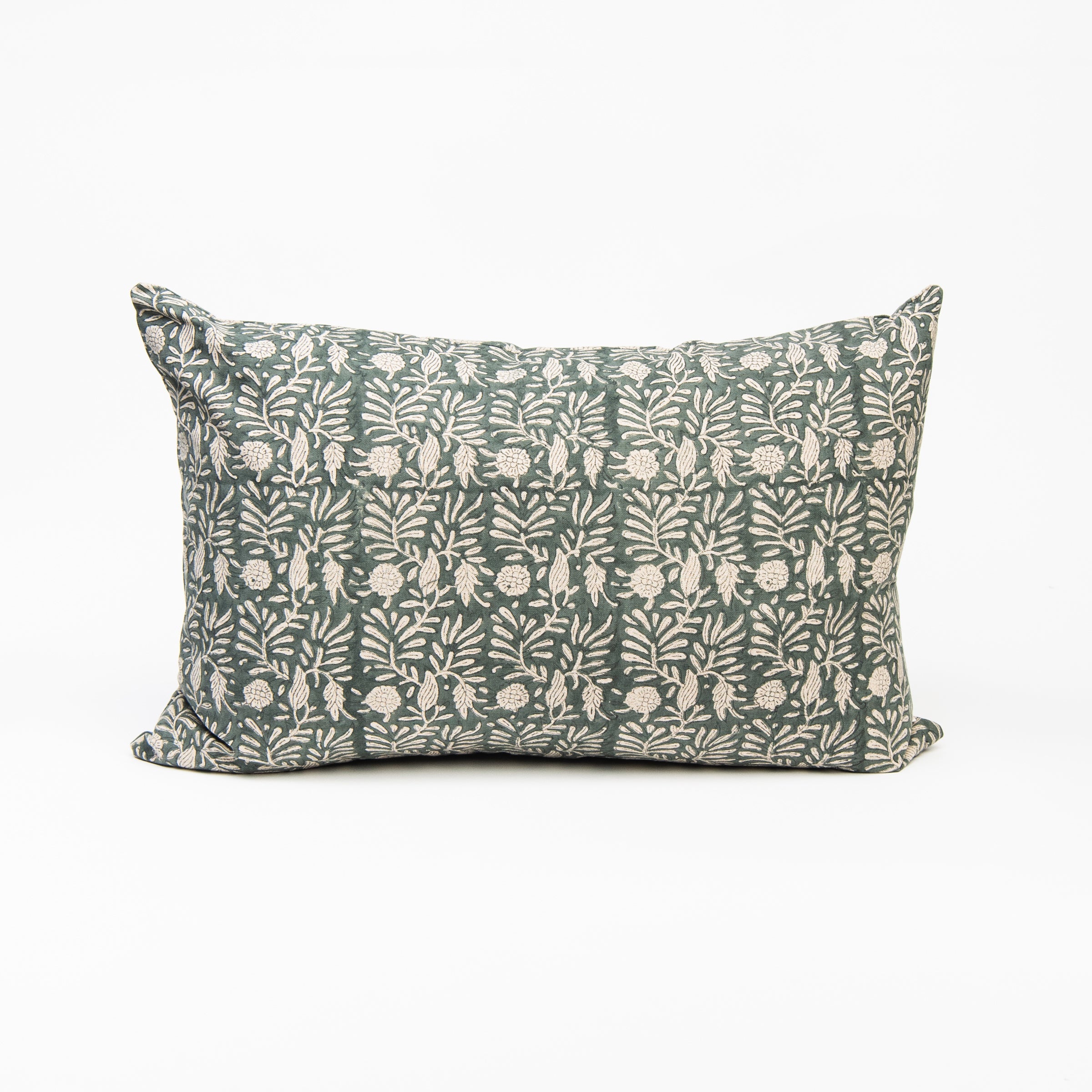 Coussin imprimé Tulsi Block Print, motif Océan Profond, 40 x 60 cm