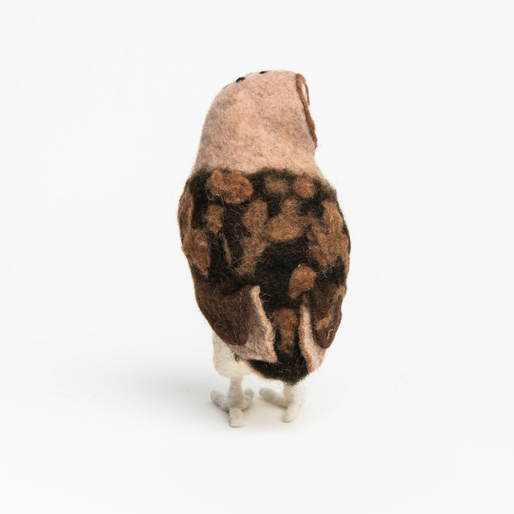 Chouette effraie en feutre de laine fait main