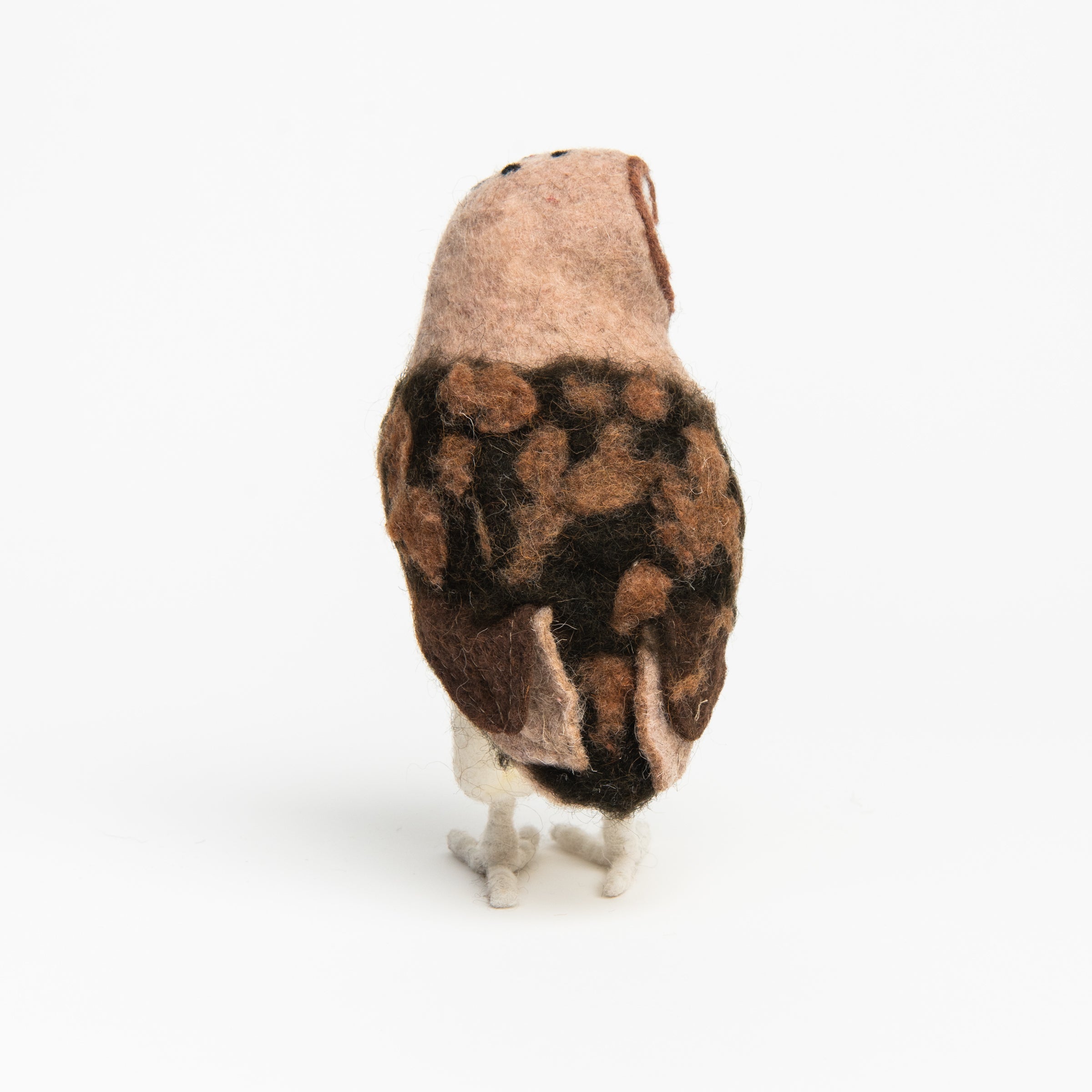 Chouette effraie en feutre de laine fait main