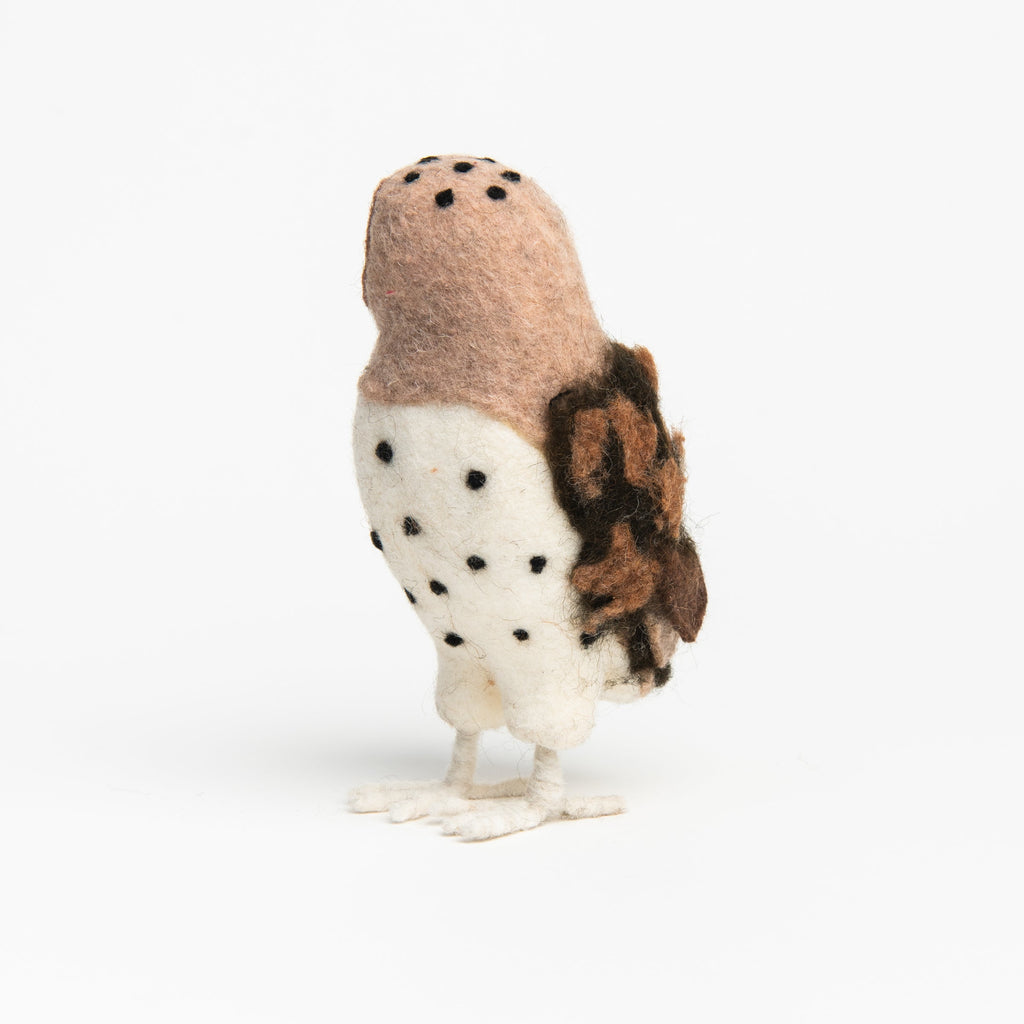 Chouette effraie en feutre de laine fait main