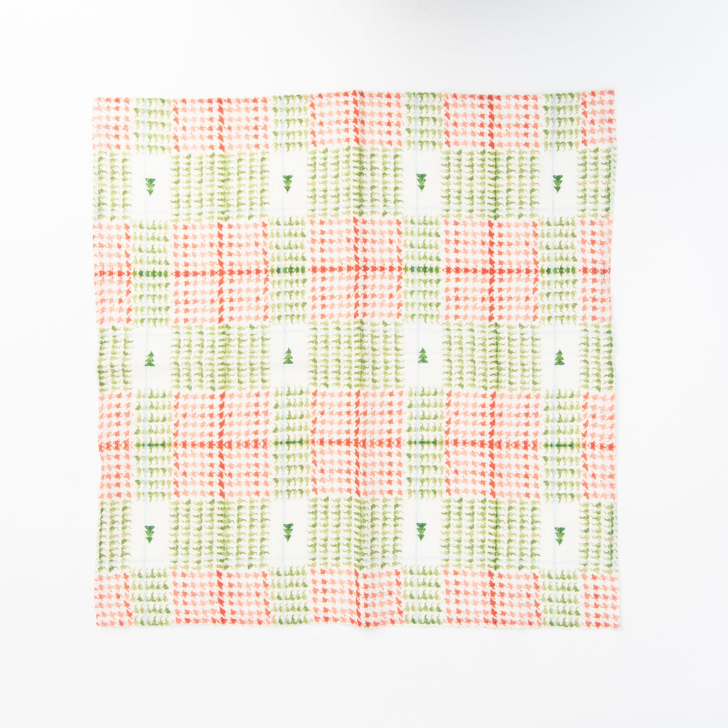 Serviettes de table en lin à carreaux de Noël