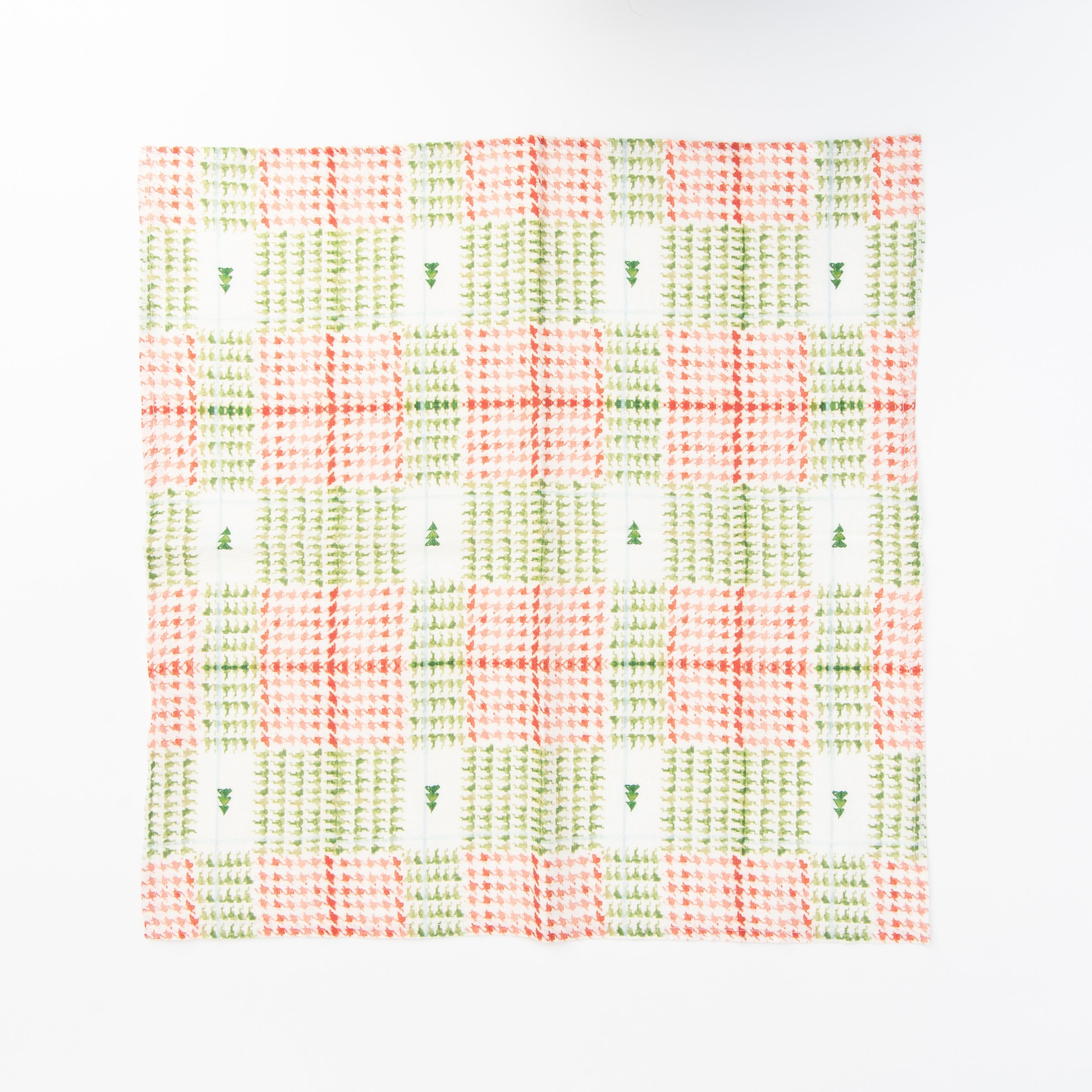 Serviettes de table en lin à carreaux de Noël