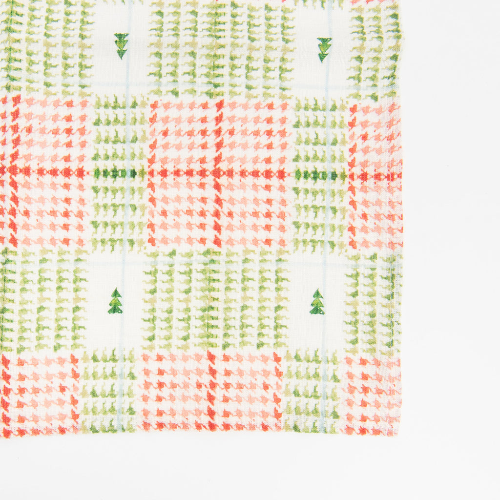 Serviettes de table en lin à carreaux de Noël