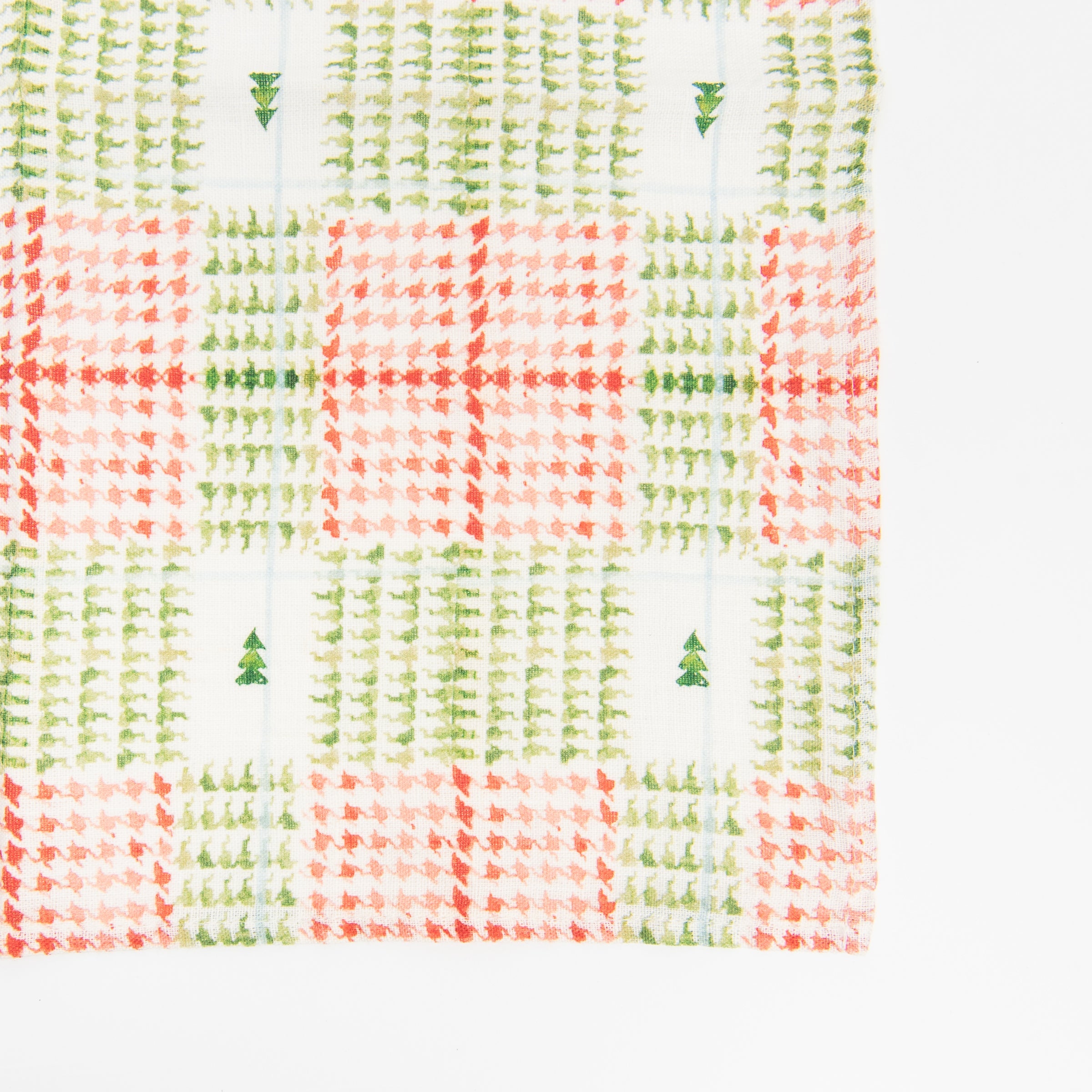 Serviettes de table en lin à carreaux de Noël