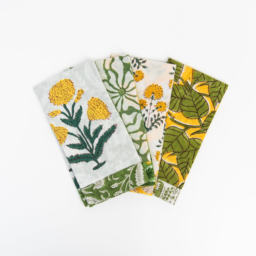 Serviettes de table artisanales du Vermont, couleur vert tendre