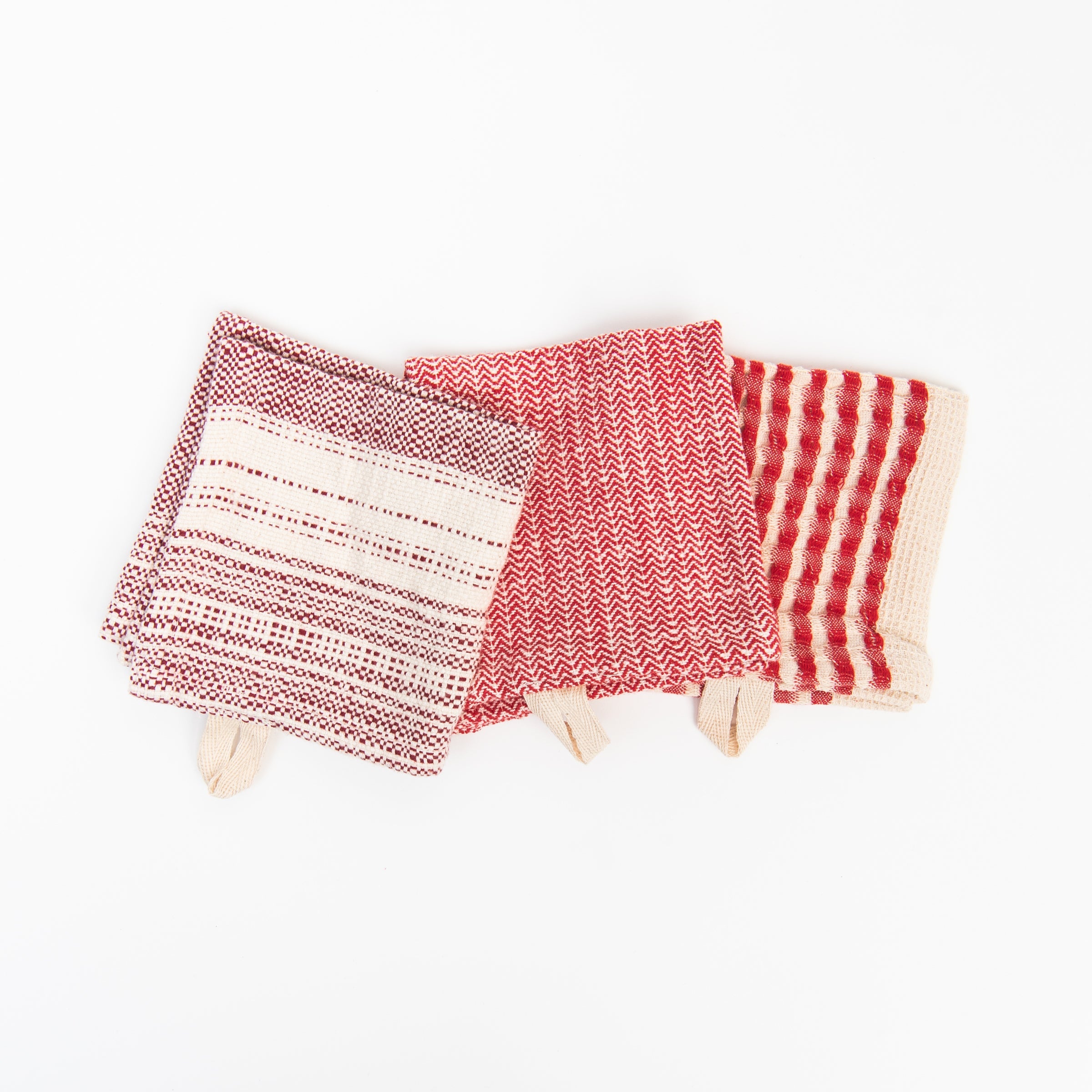 Torchons à rayures de Noël, lot de 3