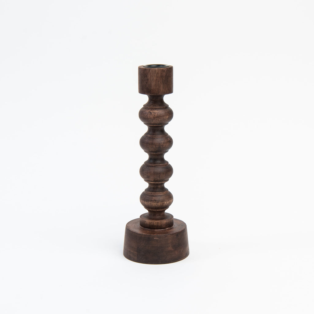 Porte-bougie en bois tressé