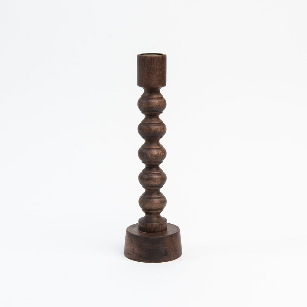 Porte-bougie en bois tressé