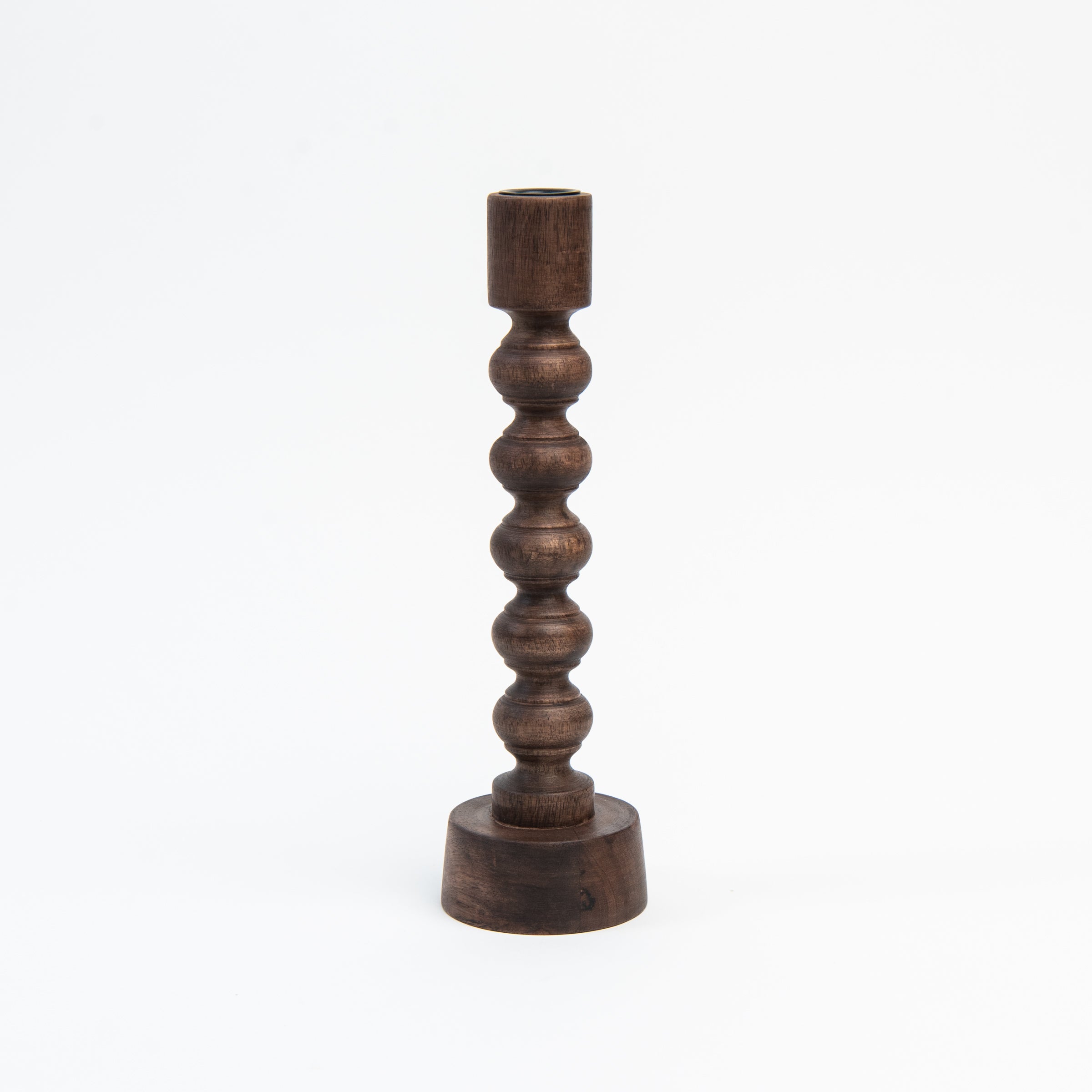 Porte-bougie en bois tressé