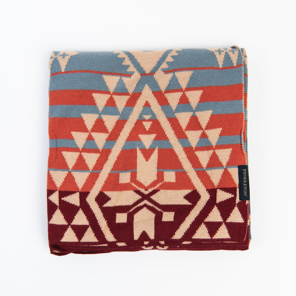 Couverture et bonnet pour bébé Pendleton en maille, couleur Ciel du désert