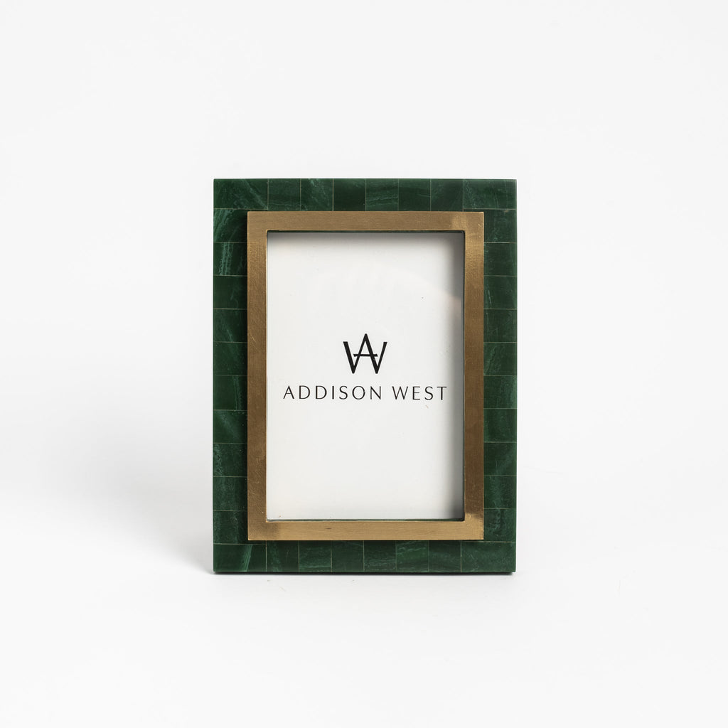 Cadre photo en aventurine or et vert