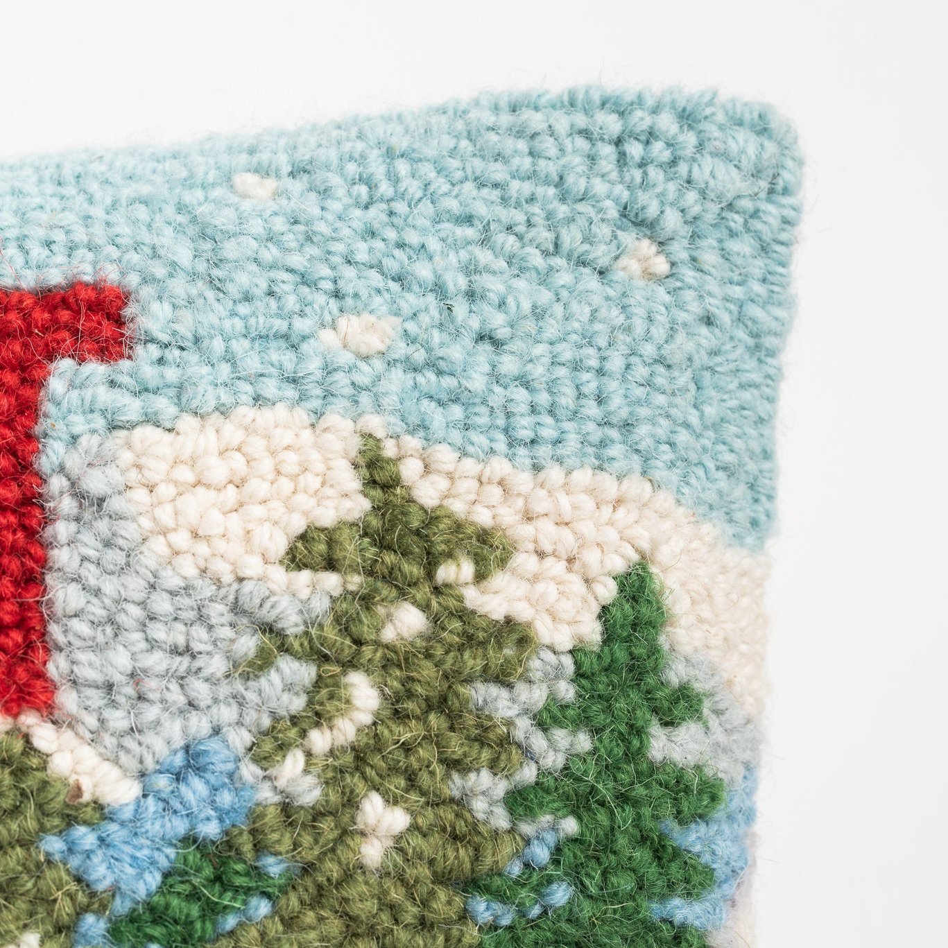 Coussin décoratif Ski VT crocheté à la main