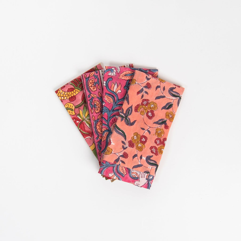 Serviettes artisanales du Vermont, couleur mangue rose