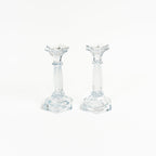 Paire de chandeliers en verre vintage