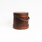 Seau à sucre vintage en bois avec couvercle