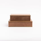 Boîte en cuir Allerona avec garniture en laiton - Petit modèle