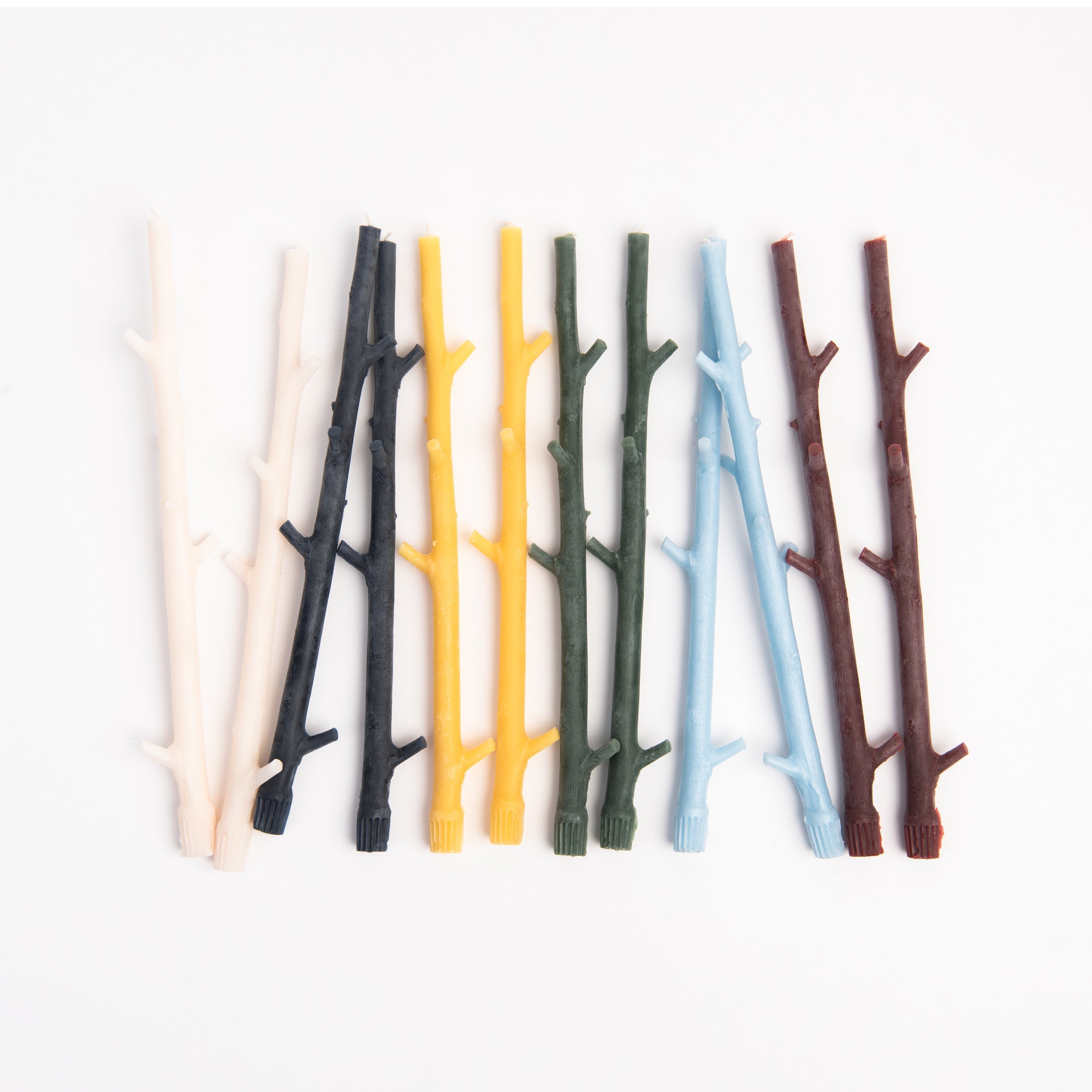 Paire de bougies en bâtonnets d'érable, couleur naturelle