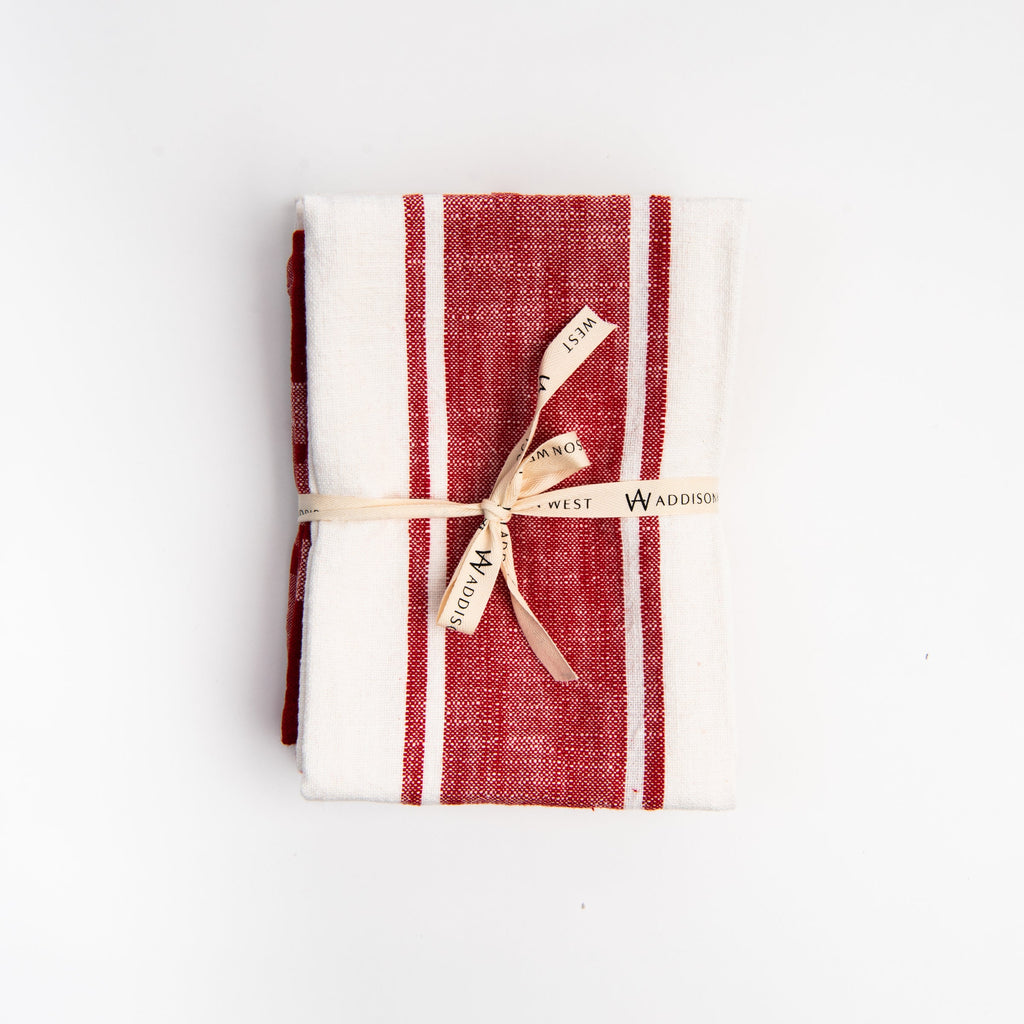 Torchons de cuisine rouges - Lot de trois