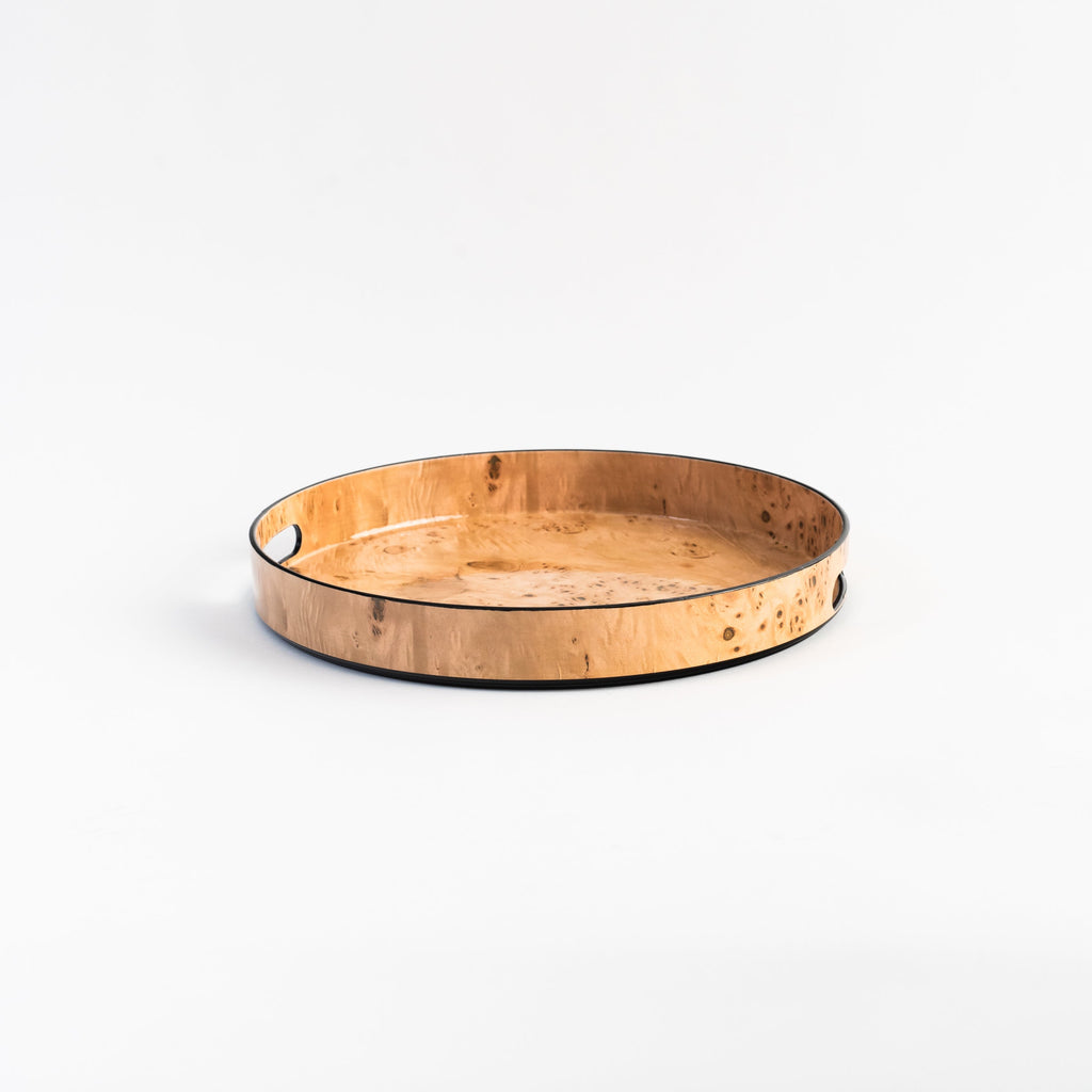 Plateau rond en loupe de bois - Petit