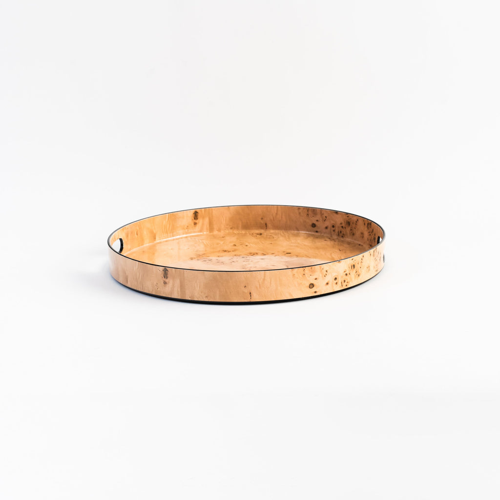 Plateau rond en loupe de bois - Moyen