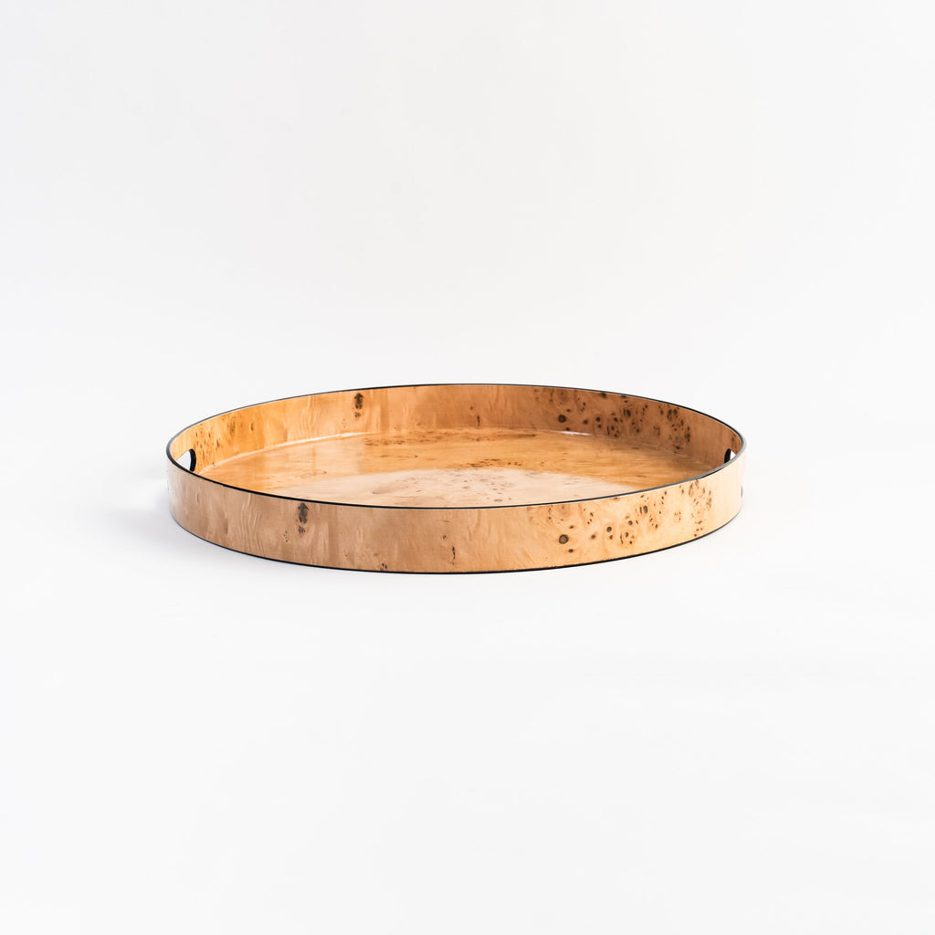 Plateau rond en loupe de bois - Grand