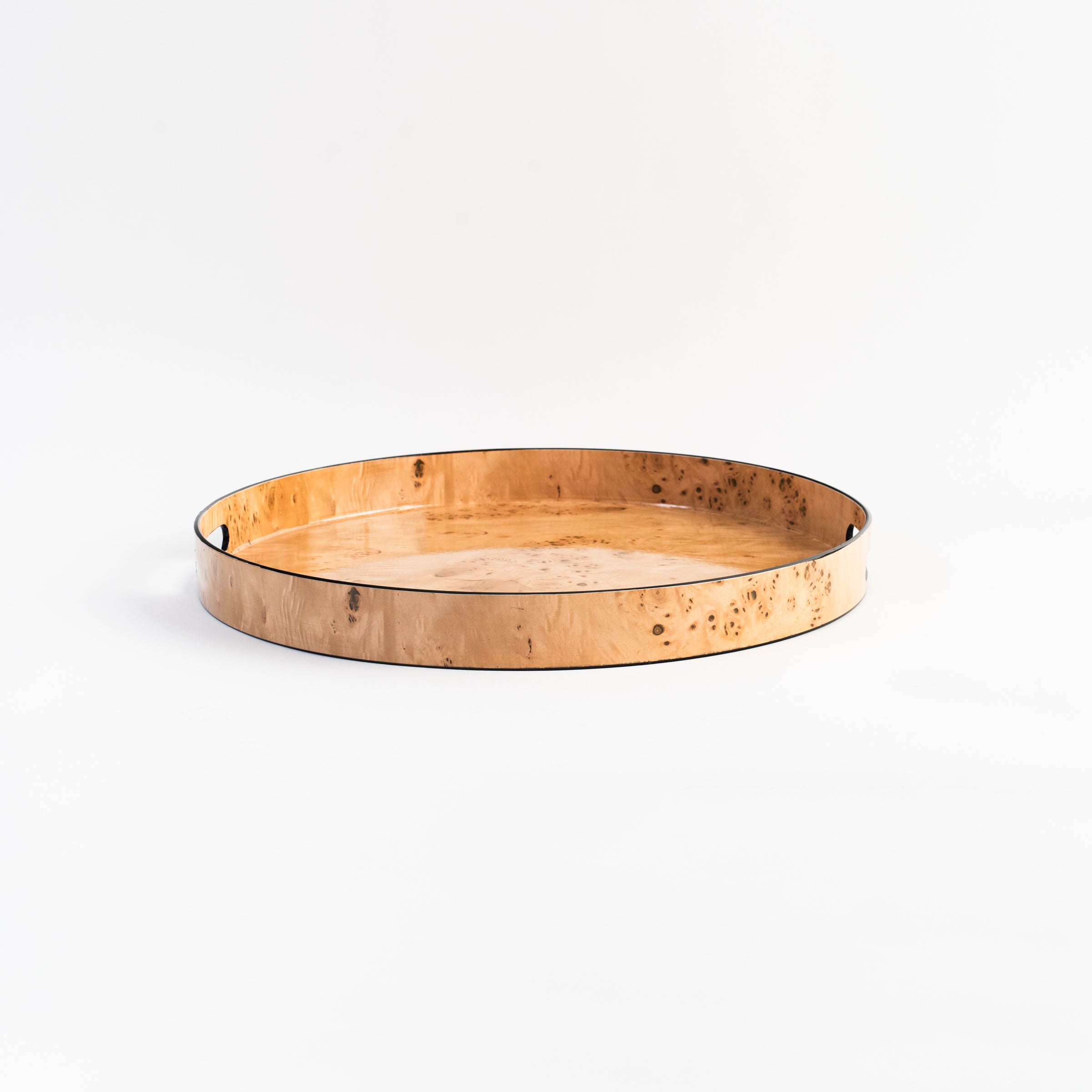 Plateau rond en loupe de bois - Grand