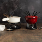 Service à fondue Swissmar Lugano 9 pièces en fonte - Blanc